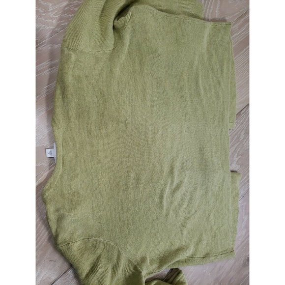 J Jill Medium Lightweight Open Cardigan Linen Cotton Modal Pea Green Women's - Picture 8 of 9